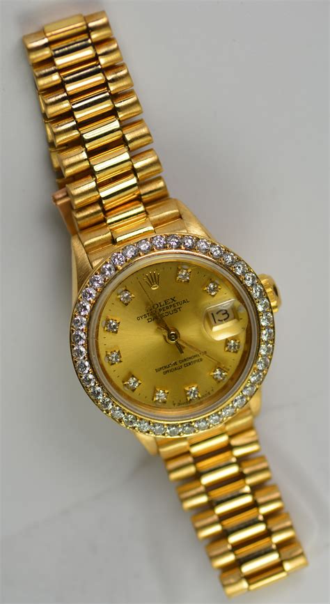 real gold rolex chain for women|18k gold rolex with diamonds.